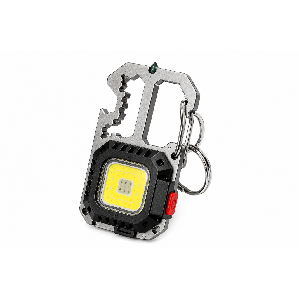 Chaveiro Lanterna Recarregável por USB LED Compacta Leve Iluminação de Emergência Mochila Carro
