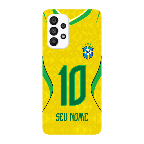 Capinha para Samsung A53 5G Anti Impacto Personalizada - Copa Brasil Brazil Amarela com nome e número