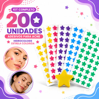 Kit Adesivos Para Acne Seca Espinha Inflamada Estrelas
