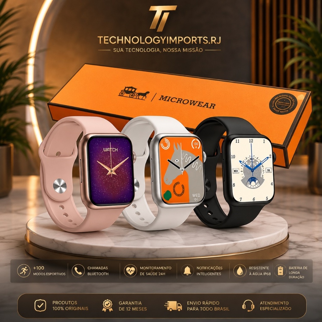 Smartwatch W59 Mini 41mm - Original Faz e Recebe Chamadas  NFC  Whatsapp Gps Monitor de Saúde