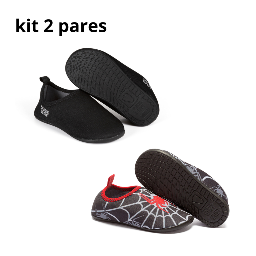 Kit 2 Pares Sapatilha Infantil Menino e Menina Antiderrapane Piscina - 17 ao 32