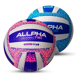 Bola Vôlei T90 Allpha Bolas Super Soft Semi- Oficial- Quadra e Areia- Cores Azul e Rosa