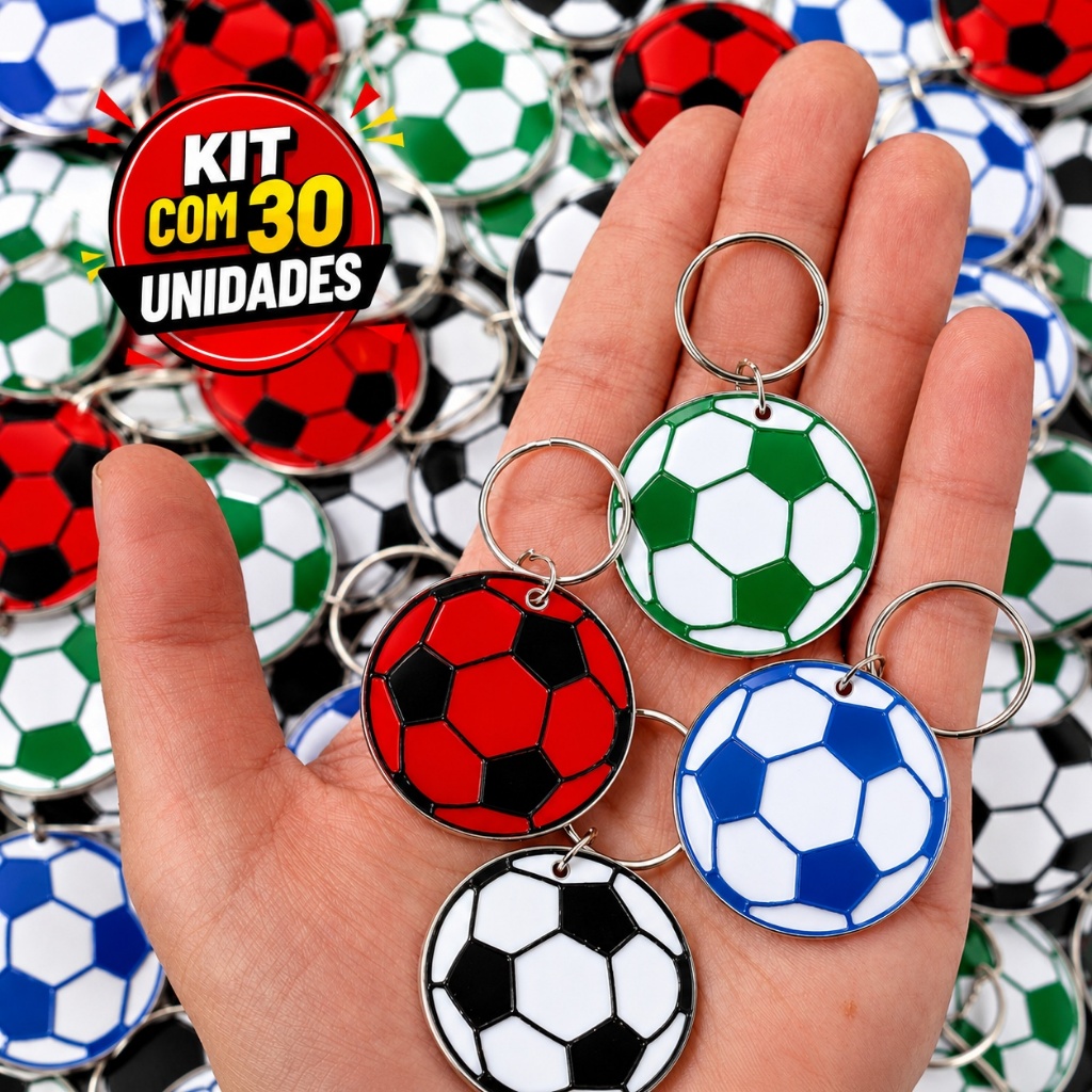 Chaveiro Bola Futebol, ótimo para Lembrancinha campeonatos, futsal, torneio, festa