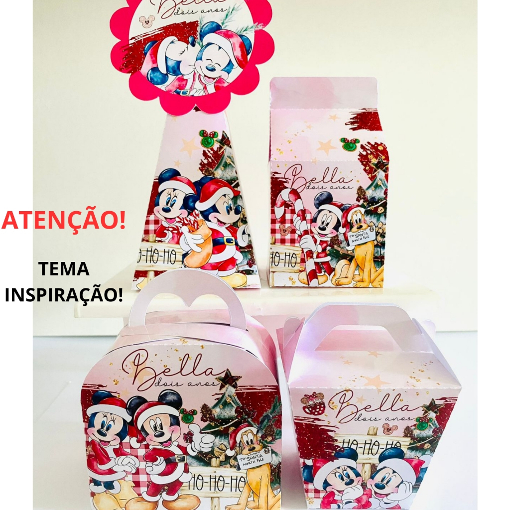 PEGUE E MONTE - Caixinhas Personalizadas MICKEY NATAL - festa lembrancinha aniversário infantil