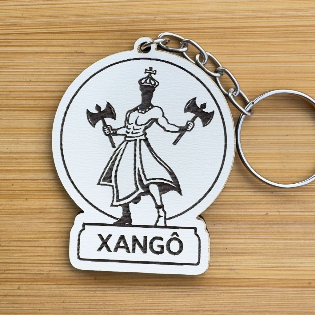 Kit Chaveiros Xangô Personalizado MDF Religião Umbanda Candomblé Orixá Lembrancinha em MDF