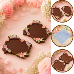 1~10 FORMA SIMPLES PIRULITO ESPELHO FLORIDO CÓD9821 EM ACETATO BWB PARA BOMBOM, DOCES DE CHOCOLATE E CONFEITARIA.(CHOCO)