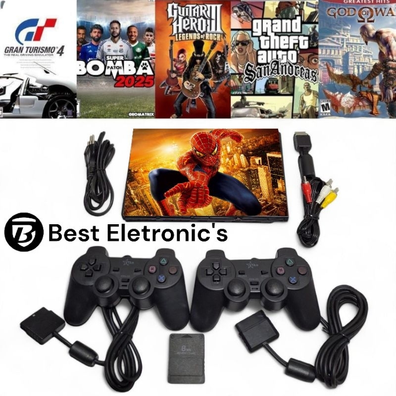 Ps2 Playstation 2 Original Sony - Ps2 Completo - Ps2 - Slim Skin Spider Man