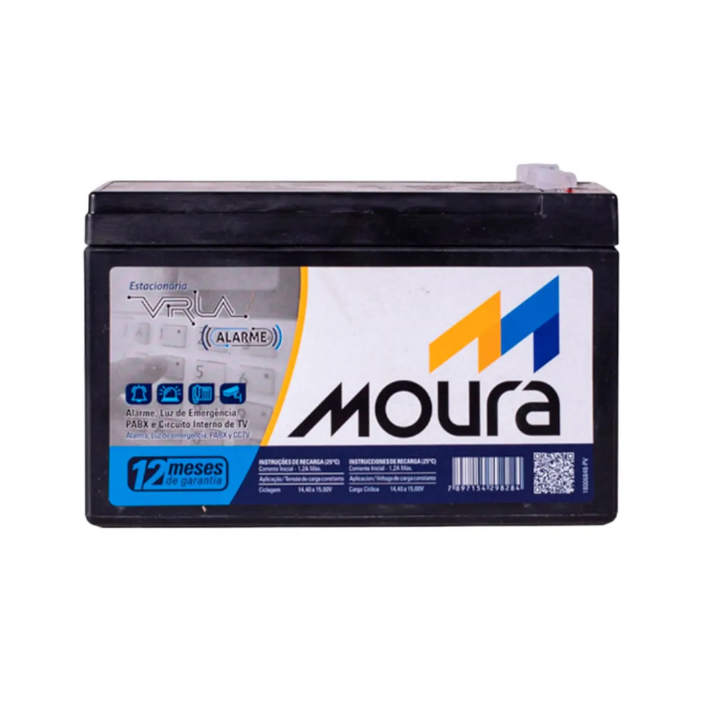Bateria Moura 12V 4Ah VRLA AGM Alarme Cftv Nobreak 12MVA-4