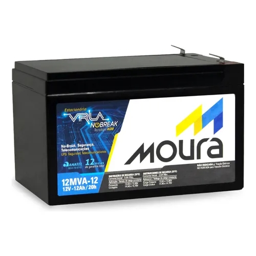 Bateria Moura Nobreak 12V 12Ah VRLA AGM 12MVA-12 Original