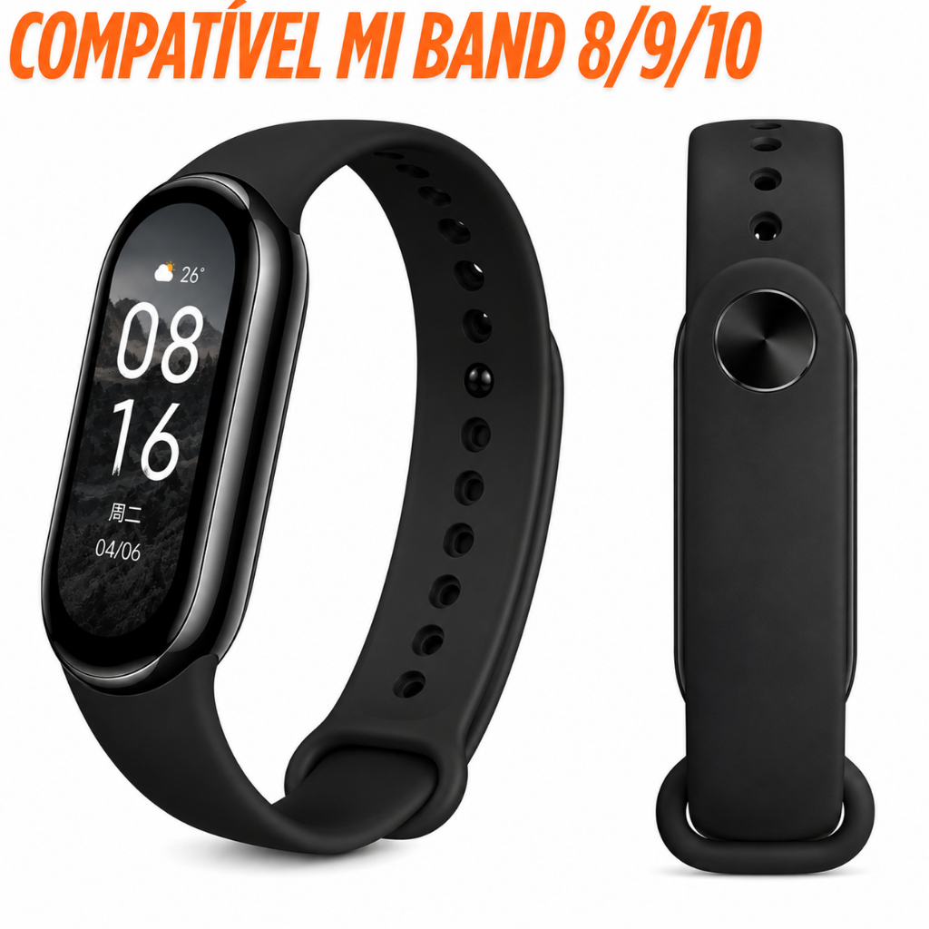 Pulseira Silicone Sport Smartband Mi Band 9 Miband 8 Band 10 Premium Strap Macia