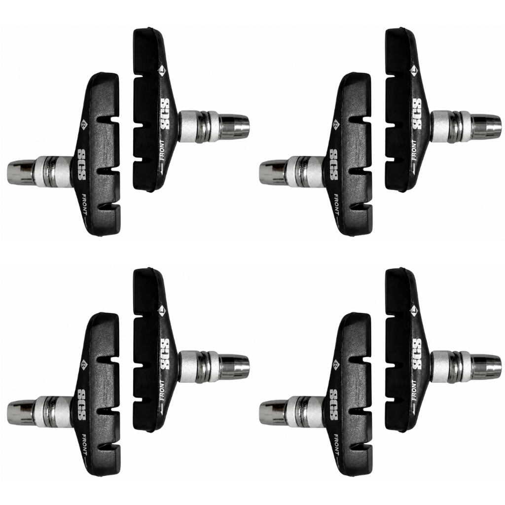 Kit 4 Par Sapata Freio V-Brake SCS Orbital 63mm Grossa Tipo Shimano Cantilever MTB Urbana Bike Fixa Caloi 10 Road Allen