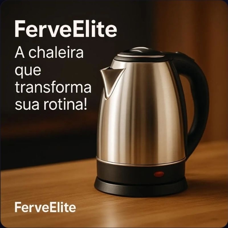 Chaleira Elétrica em Inox 1,8 Litros Trava de Segurança Desligamento Automático 127v