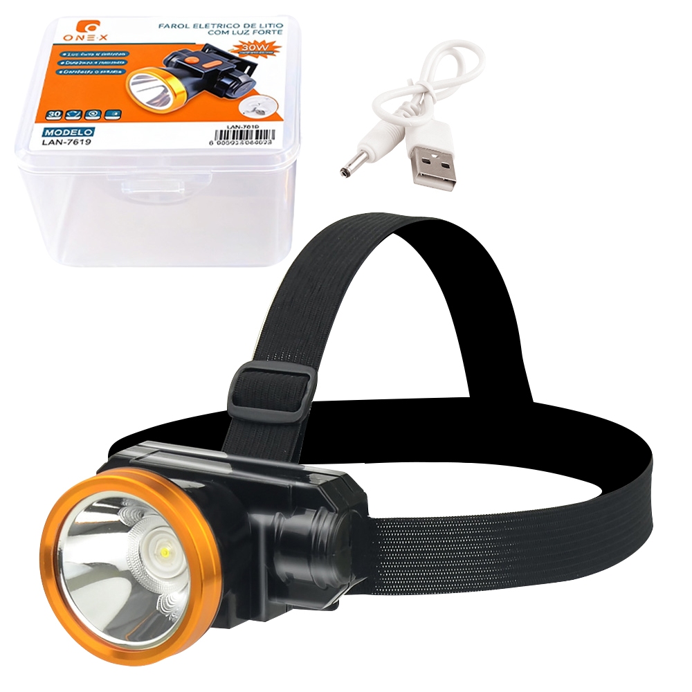 ONEX 2/4pcs Farol de Cabeça LED 30W Recarregável USB, Luz Forte para Pesca, Trilha e Trabalho
