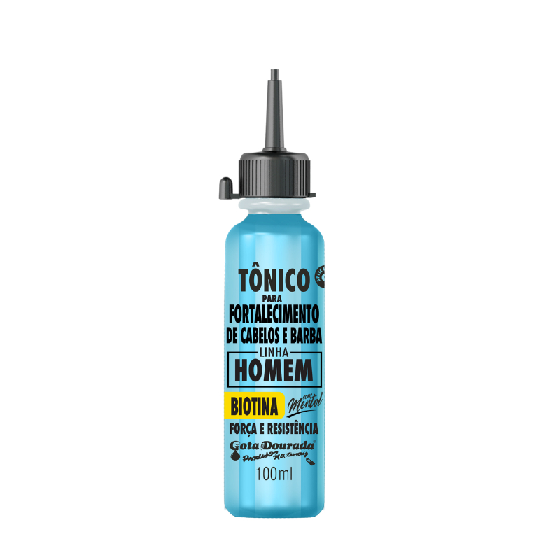 Tônico Homem Gota Dourada 100ml: Força e Vitalidade para Cabelo e Barba