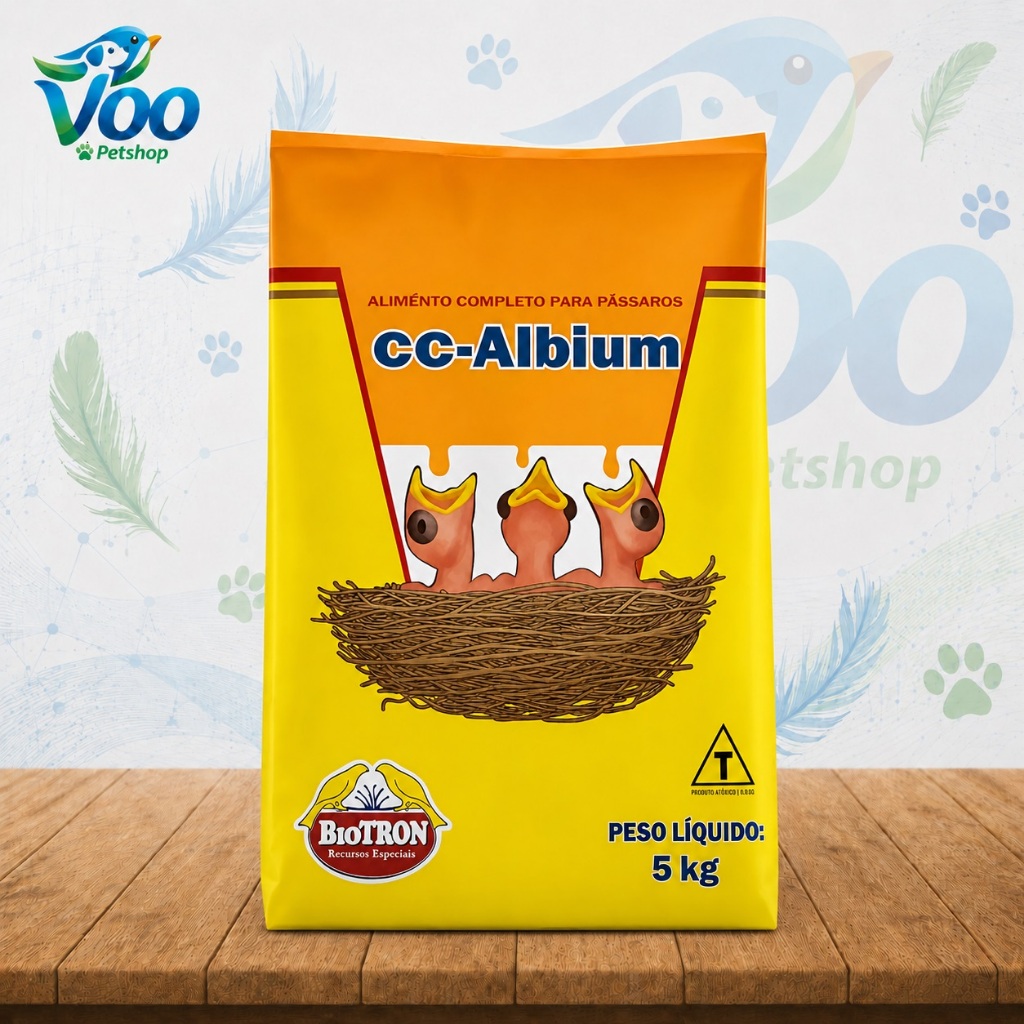 CC Albium Biotron 5kg - Papa para filhotes de pássaros em geral