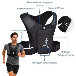 Colete De Corrida Reflexivo com bolso para celular chave e cartões  Bolsa De Cinto Reflexiva Para esportes ao ar livre