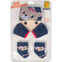 Conjunto Bebe Touca Meia Luva Recém Nascido Algodão Meninos Promoção 0-3 Meses