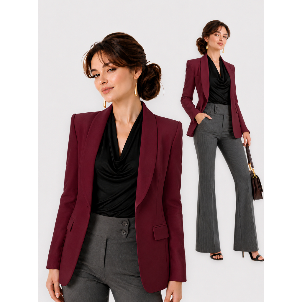 Blazer Max Feminino Alfaiataria Elegante Premium  Social Casual Chic - Moda Outono Inverno