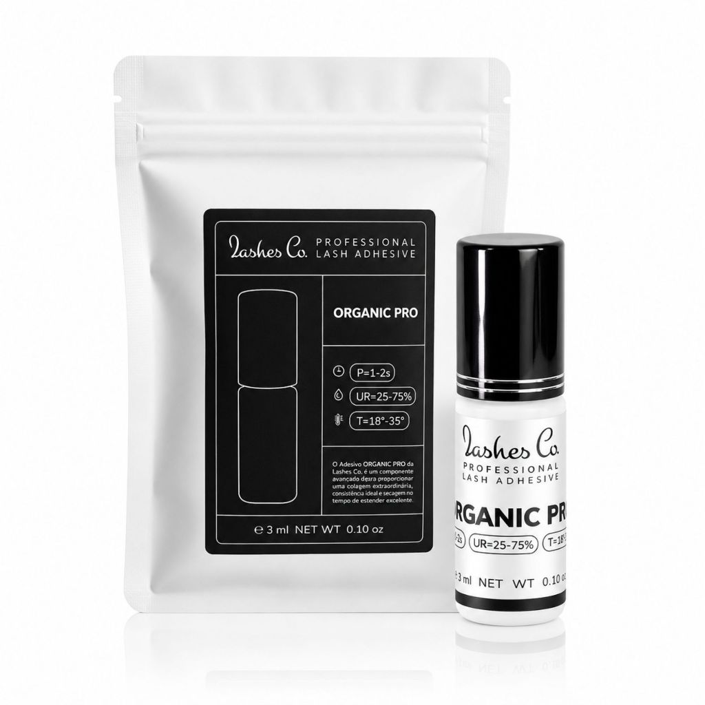 Cola Adesiva Organic Pro Lashes Co 3ml Secagem 1 A 2 Segundos Alta Retenção Para Extensão De Cílios Profissional