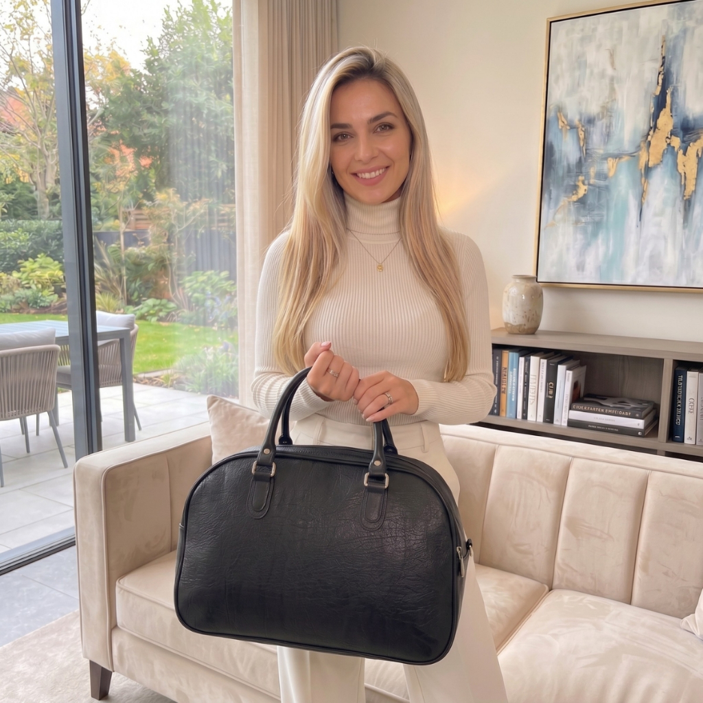Mala Para Viagem Couro Ecológico Espaçosa bolsa de viagem feminina mala de bordo 10kg