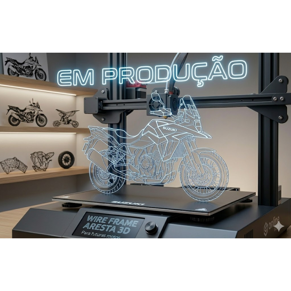 Escultura Decorativa Moto Kawasaki Versys 1000 2019 a 2024 - Impressão 3D Premium - 19cm