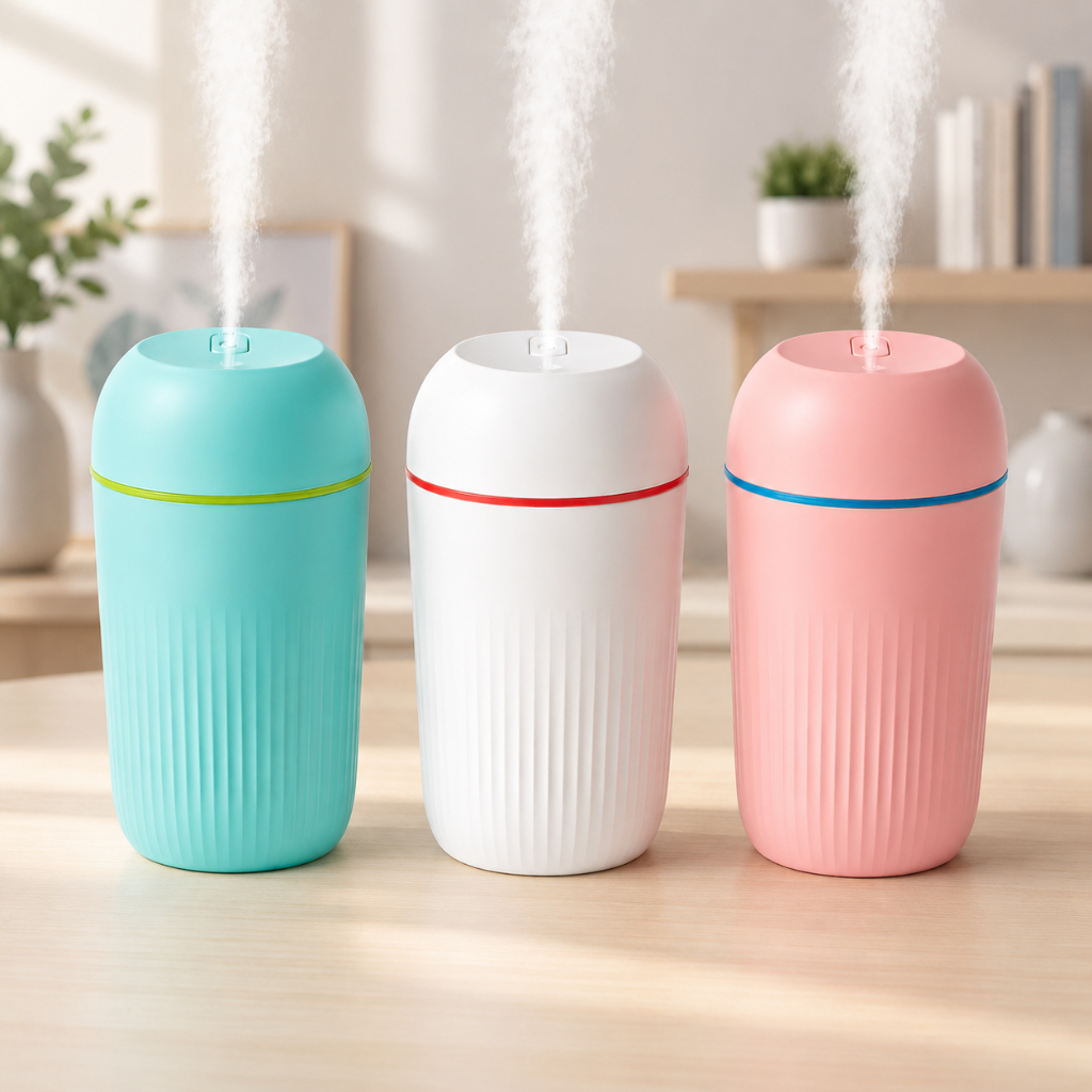 Umidificador De Ar Ambiente 400ml Difusor Ultrassônico Aromatizador LED Bivolt Silencioso Portátil purificador Casa