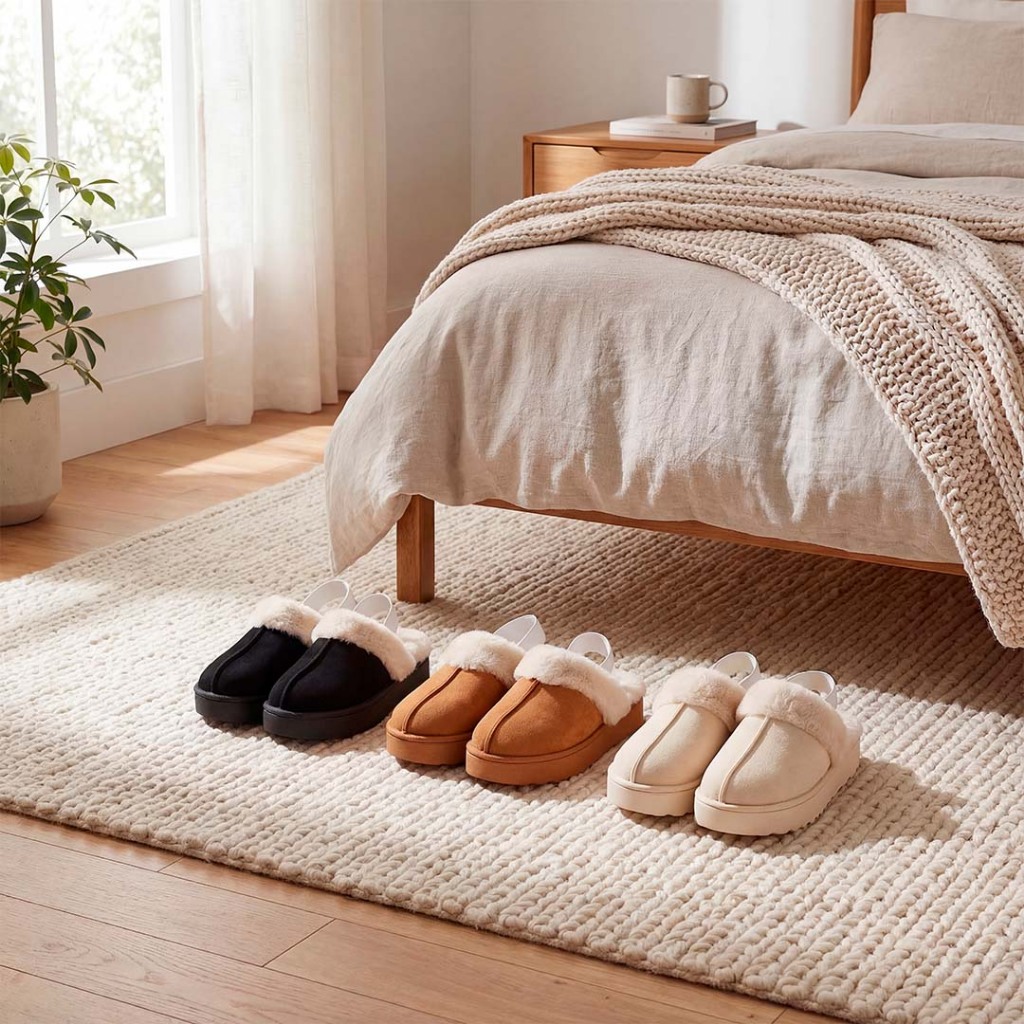 Pantufa Premium Peluciada Feminina Com Elático Quentinha Antiderrapante Macia Confortável Inverno
