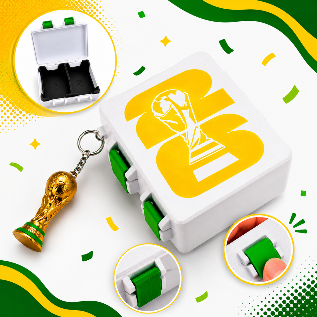 Case Porta Figurinhas Copa Do Mundo 2026 Maleta Estojo Organizador Cards + Chaveiro Troféu Gurumania