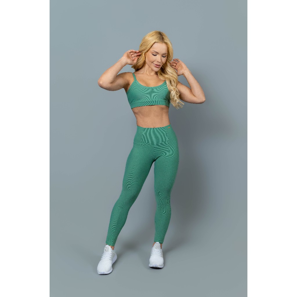 Calça Legging Bright Power Rib  Feminina Academia Fitness Zero Transparência  Modeladora