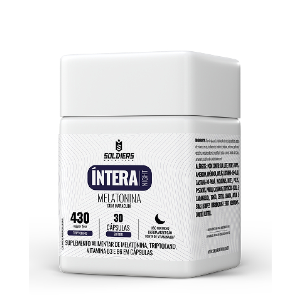Melatonina 30 caps Softgel Qualidade do Sono Ciclo Circadiano Íntera Calm - Soldiers