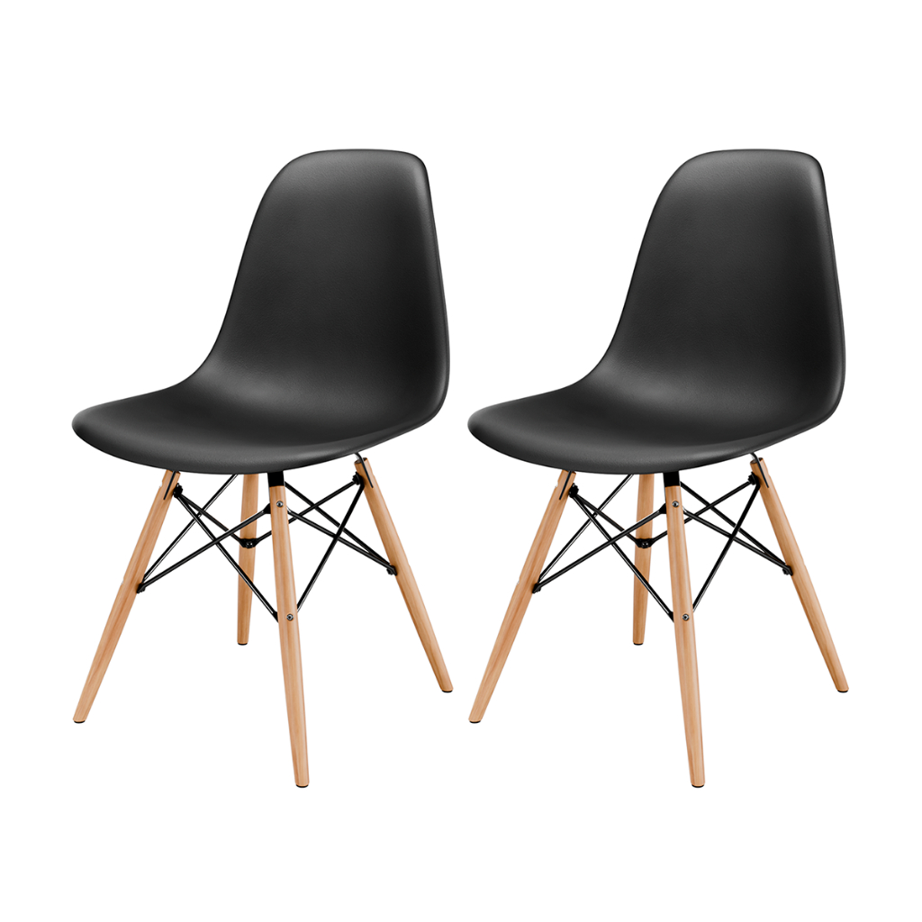 Conjunto 2 Cadeiras Eames com Pés de Madeira para Escritório e Escrivaninha - Se