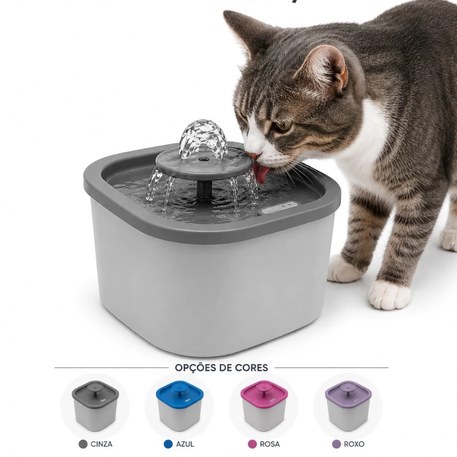 Fonte Água Automática Ultra Silenciosa Para Gatos