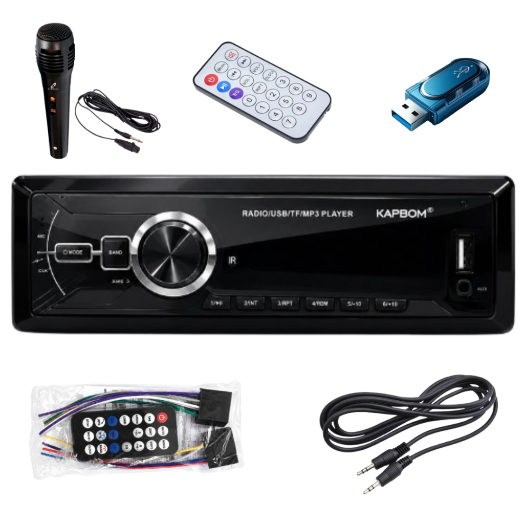 Reprodutor de MP3 para carro com viva-voz Bluetooth 5.3, transmissor FM e carregador LED com display duplo pen drive mic