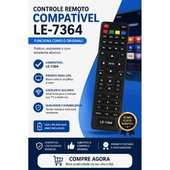 Controle Remoto Compatível TV HQ Hqstv55 7364