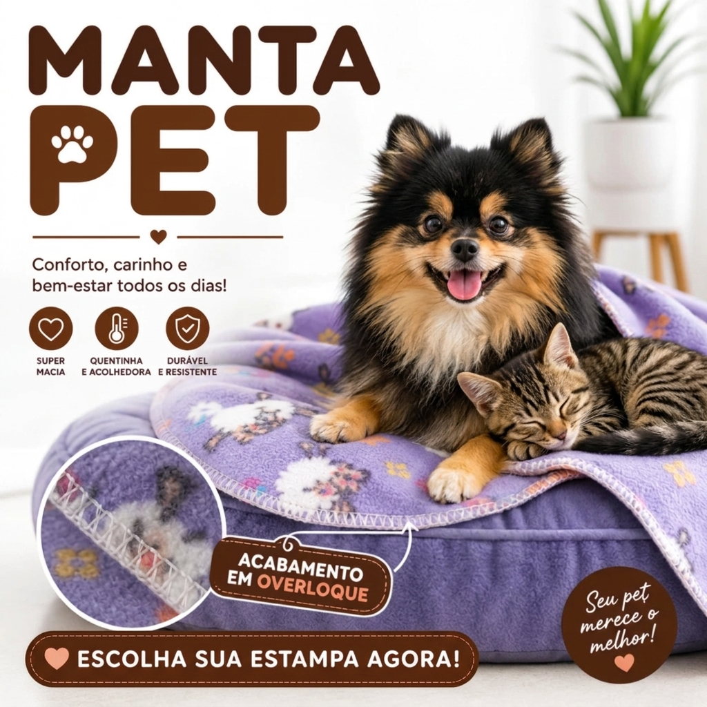 Kits Mantas Mantinha Pet Cobertor Coberta Microfibra Estampado Macia Quente Cachorro Gato 90X90Cm
