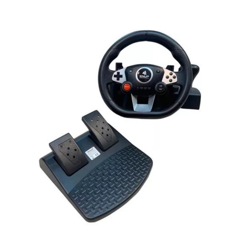 Volante Gamer Knup KP-5816 Com Pedal Câmbio Vibração Para PC PS3 PS4 Xbox One Controle Corrida USB 180°