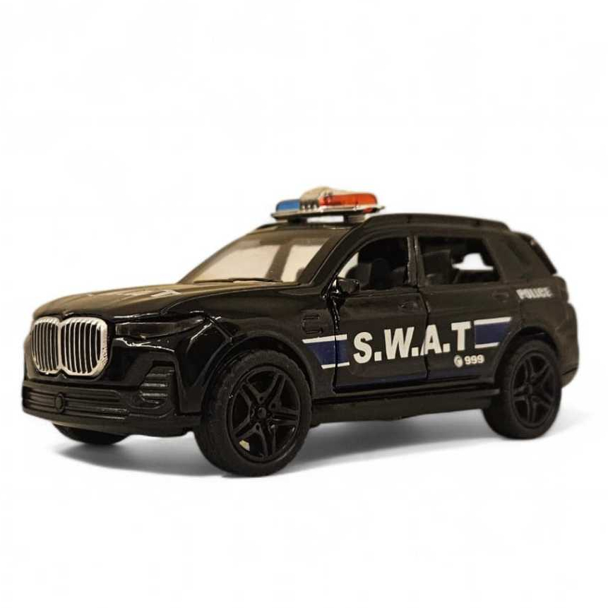 Miniatura Viatura Polícia 1:36 com Luz e Som Estilo SWAT & Police Alta Qualidade Carrinho Realista