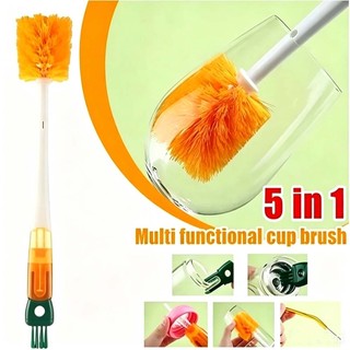 Escova de Limpeza Multifuncional 5 em 1 para Copos, Garrafas e Utensílios