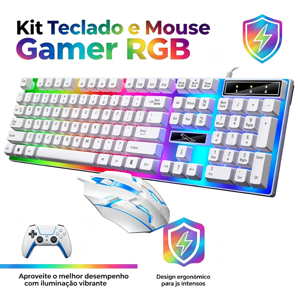 Kit Gamer Teclado Semi Mecânico Mouse RGB Adequado Para Uso No Escritório E Em Casa -H8