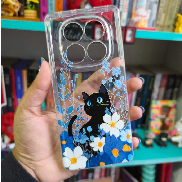 Capinha Xiaomi Redmi Note 14 Pro 5G Gatinho Com Flores  * LER DESCRIÇÃO *