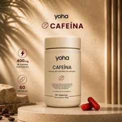 Cafeína 400mg 60 Cápsulas Yoha Energia Foco Termogênico Pré Treino Camila Loures
