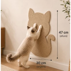 Arranhador Adesivo Design Gato em Carpete Premium - Protetor Móveis Parede e Escalada