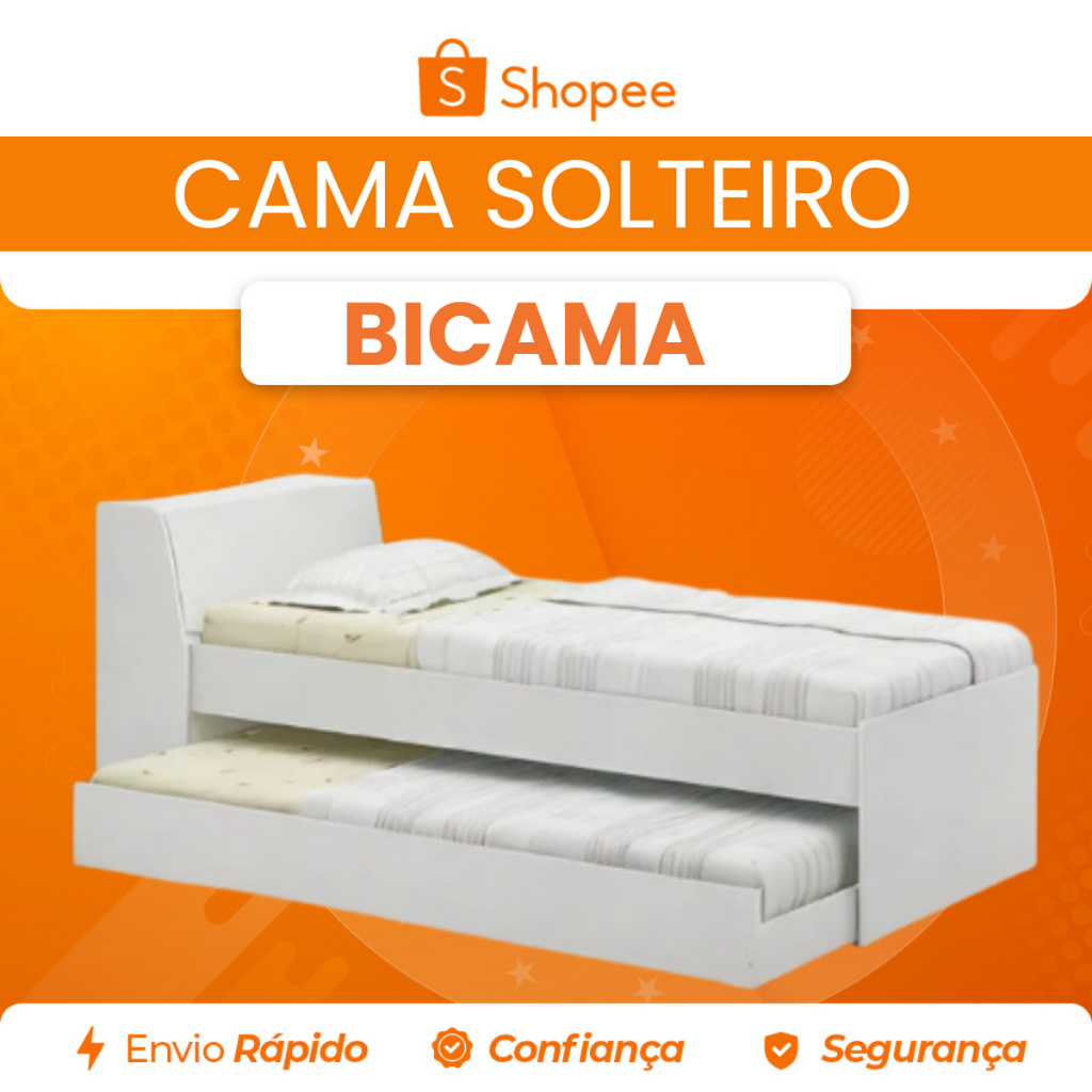 Cama Solteiro Bicama Ditália BB-28 Branco