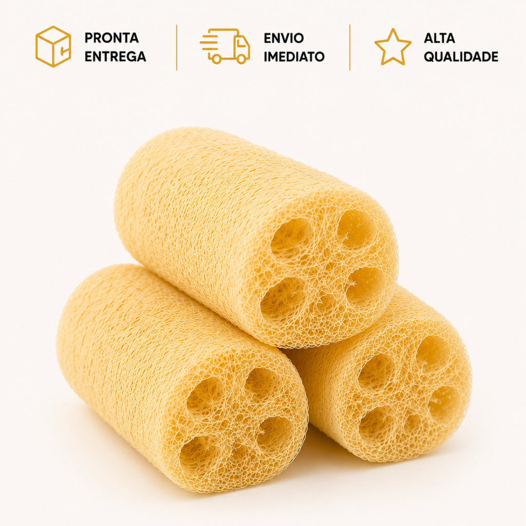 Kit 3 Esponja Vegetal Bucha Natural 100% Ecológica