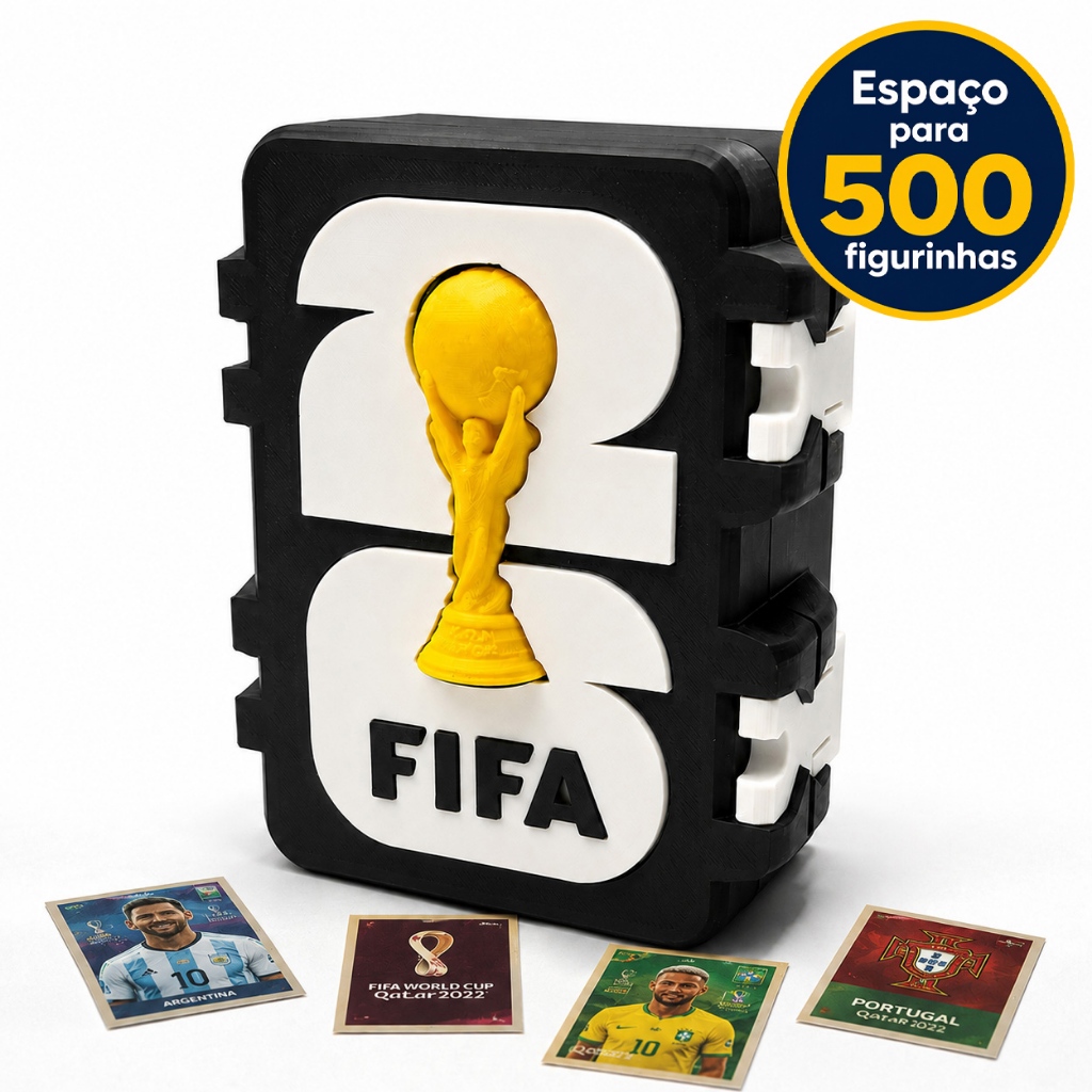 Porta Figurinhas Album Copa Mundo 2026 Caixa Estojo Organizador 500 unidades