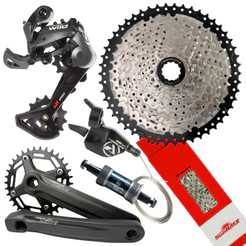 GRUPO RELAÇÃO ABSOLUTE WILD 2 12V CASSETE K7 11/50 COROA 34D CÂMBIO ALAVANCA CORRENTE SUNRACE 1X12 MTB