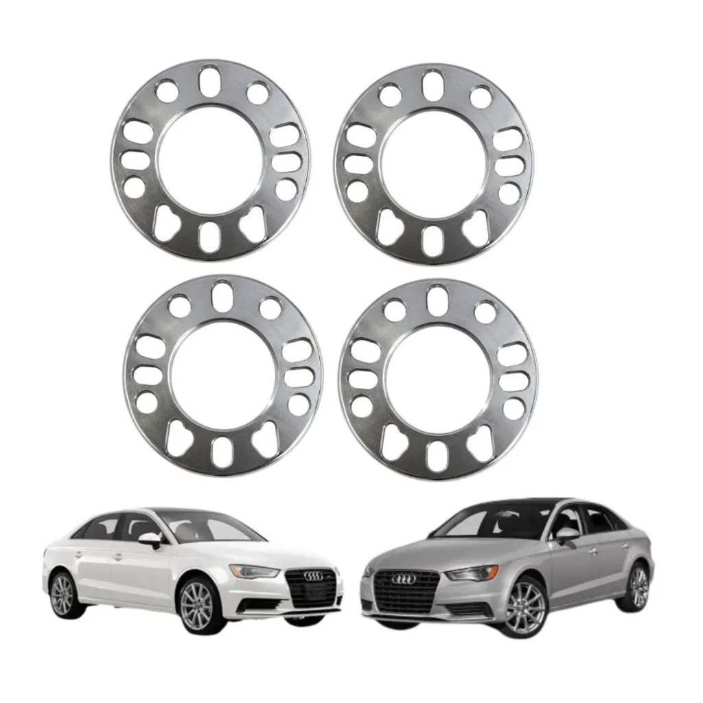Kit 4 Espaçador 7mm Alargador Roda Audi A3 5x100 4 E 5 Furo