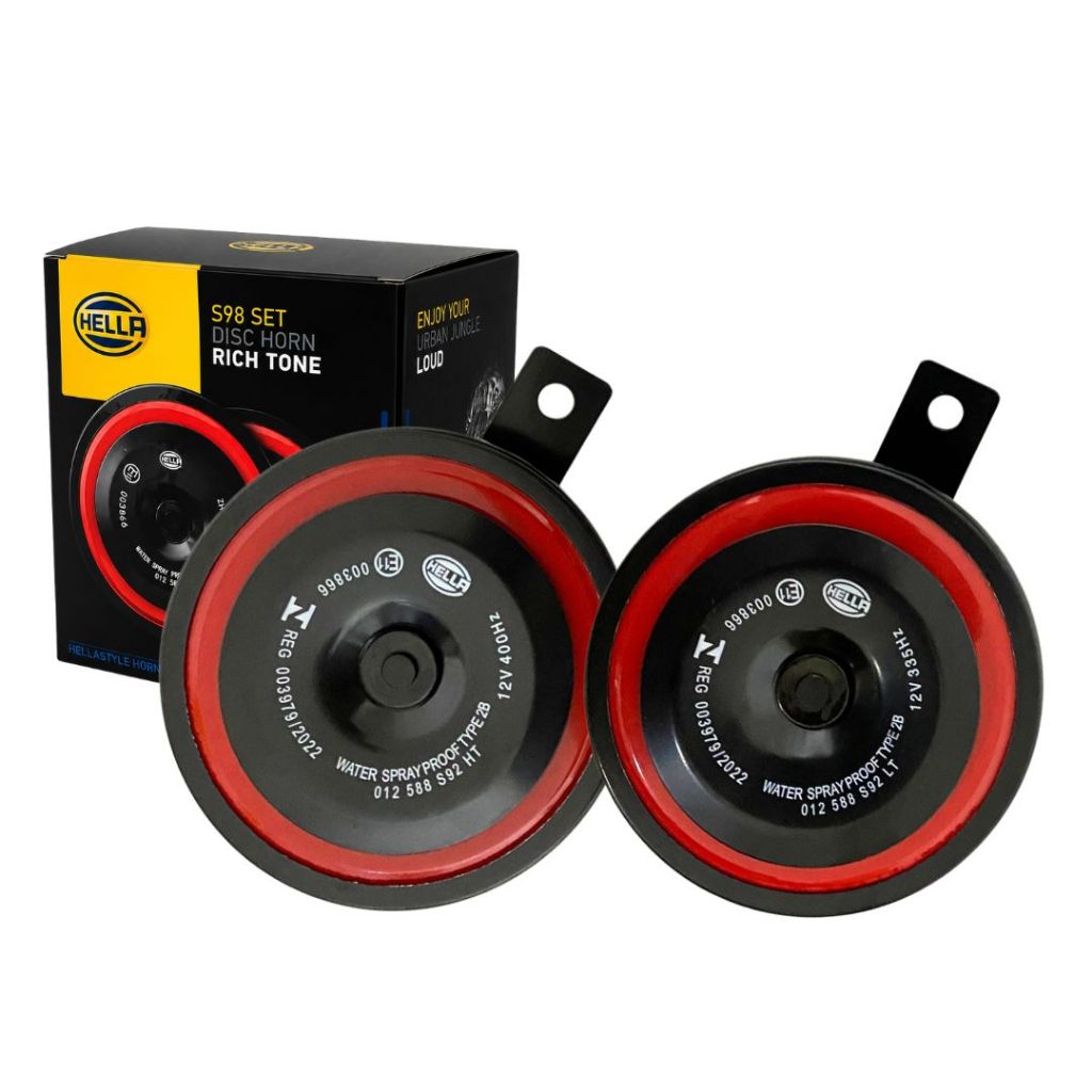 Buzina Dupla Paquerinha Grave Agudo Universal Hella S98 Para Chevrolet 12V 115 dB