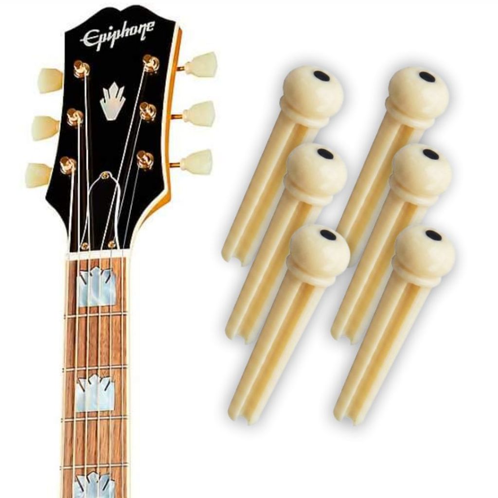 Pino Fixador Para Violão Epiphone - Cordas de Aço - Branco ( Cavalete / Ponte / Trava / Tacha ) - R2981
