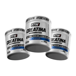 Kit 3x Creatina Monohidratada Ultra fina Micronizada Mesh 500 - Pote 300g - FTW